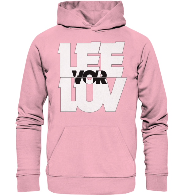 Lee vor Luv - weiss - Organic Hoodie – Bild 3